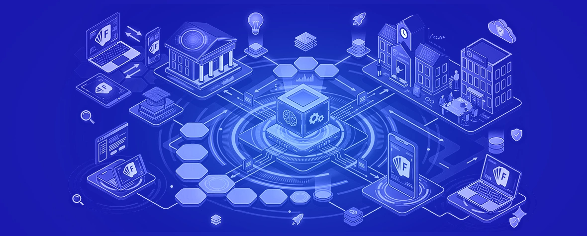 Flash Deck AI Hub ecosystem: universities, schools, and course providers connected through Data Learning Networks, with GDPR-compliant data handling across web, mobile, and tablets